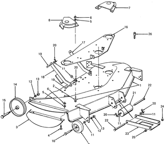 Deck And Attachments Diagram and Parts List for 392 190100 Cub Cadet Lawn Tractor